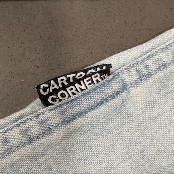 VINTAGE CARTOON CORNER The Flinstones Unisex Size M Denim Collared Long Sleeve - Picture 7 of 9